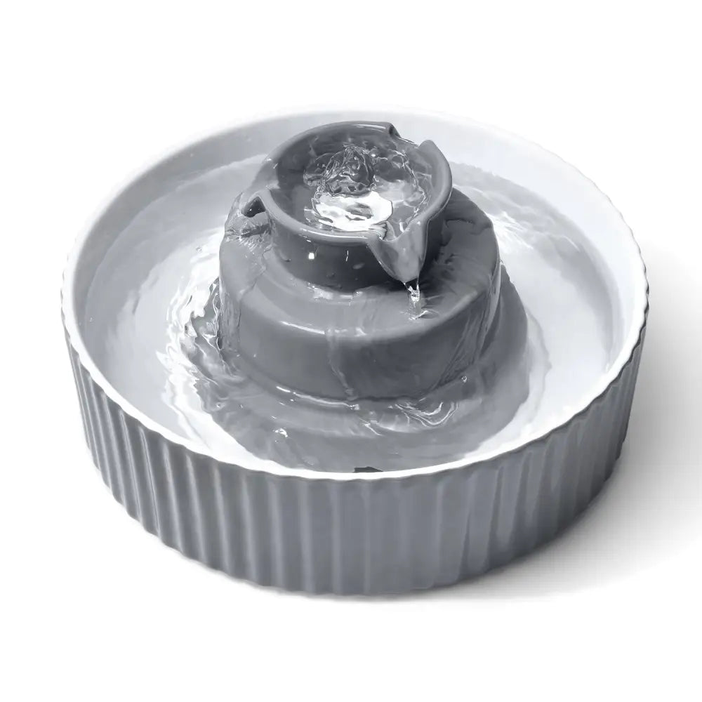 YES4PETS Grey Ceramic Electric Pet Water Fountain Dog Cat Water Feeder Bowl Dispenser - Pet Care > Dog Supplies > Dog