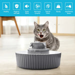 YES4PETS Grey Ceramic Electric Pet Water Fountain Dog Cat Water Feeder Bowl Dispenser - Pet Care > Dog Supplies > Dog