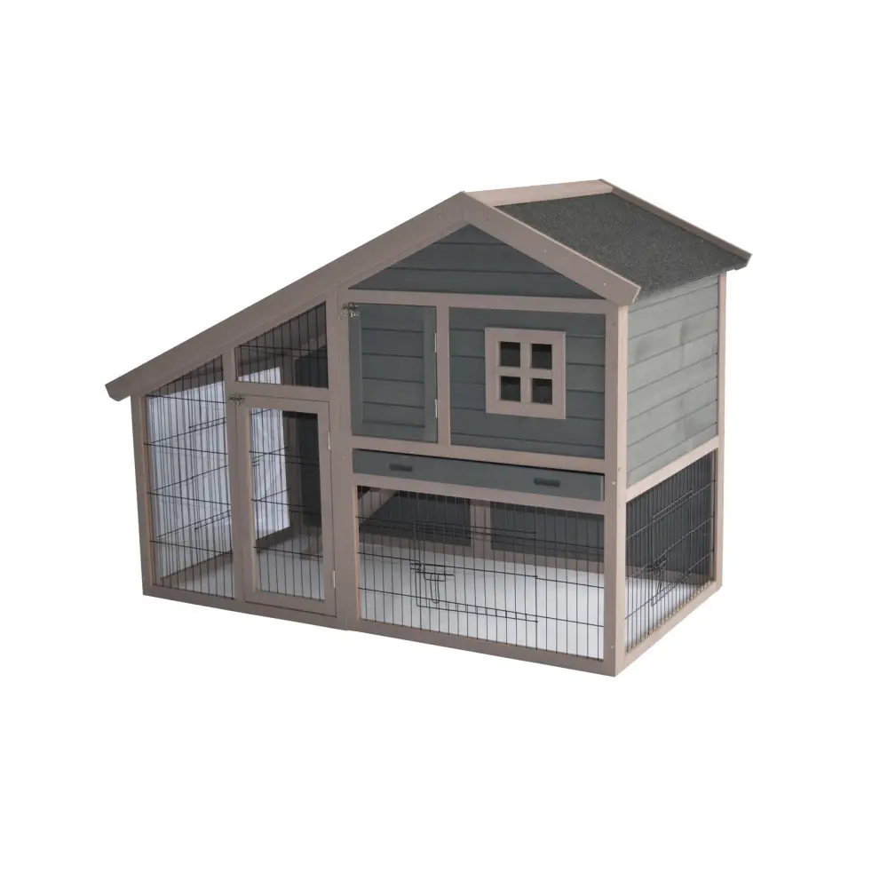 YES4PETS Grey Chicken Coop Rabbit Hutch Ferret Cage Hen Chook House - Pet Care > Coops & Hutches > Small Animal