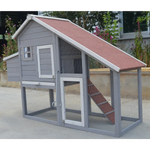 YES4PETS Grey Large Chicken Coop Rabbit Hutch Ferret Guinea Pig Cage Hen Chook Cat Kitten House - Pet Care > Coops &