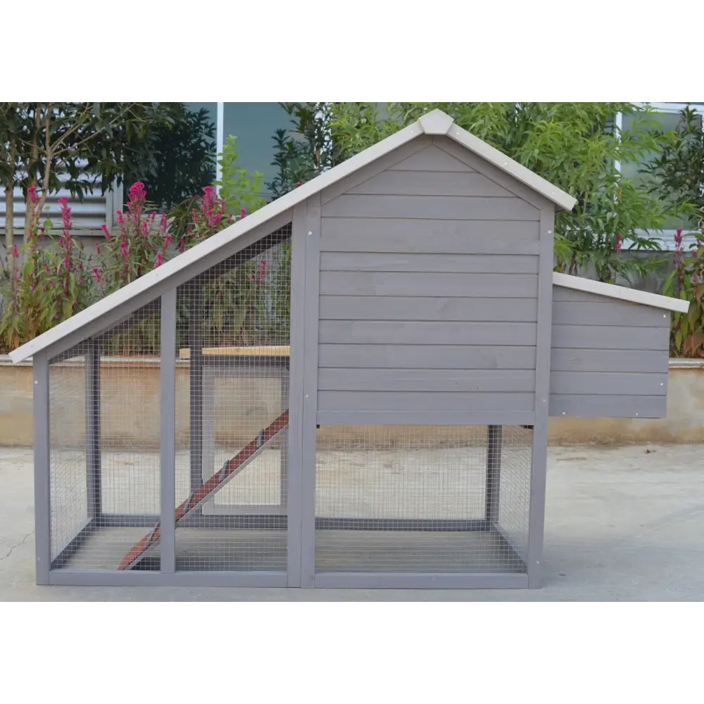 YES4PETS Grey Large Chicken Coop Rabbit Hutch Ferret Guinea Pig Cage Hen Chook Cat Kitten House - Pet Care > Coops &