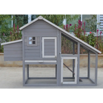 YES4PETS Grey Large Chicken Coop Rabbit Hutch Ferret Guinea Pig Cage Hen Chook Cat Kitten House - Pet Care > Coops &