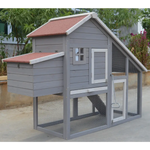 YES4PETS Grey Large Chicken Coop Rabbit Hutch Ferret Guinea Pig Cage Hen Chook Cat Kitten House - Pet Care > Coops &