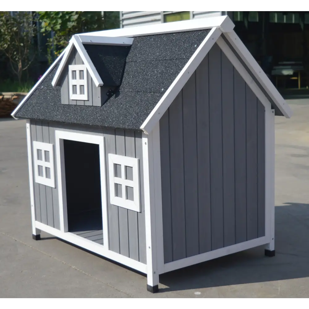 YES4PETS Grey Large Timber Pet Dog Puppy Wooden Cabin Kennel Timber House - Pet Care > Dog Supplies > Dog Kennels
