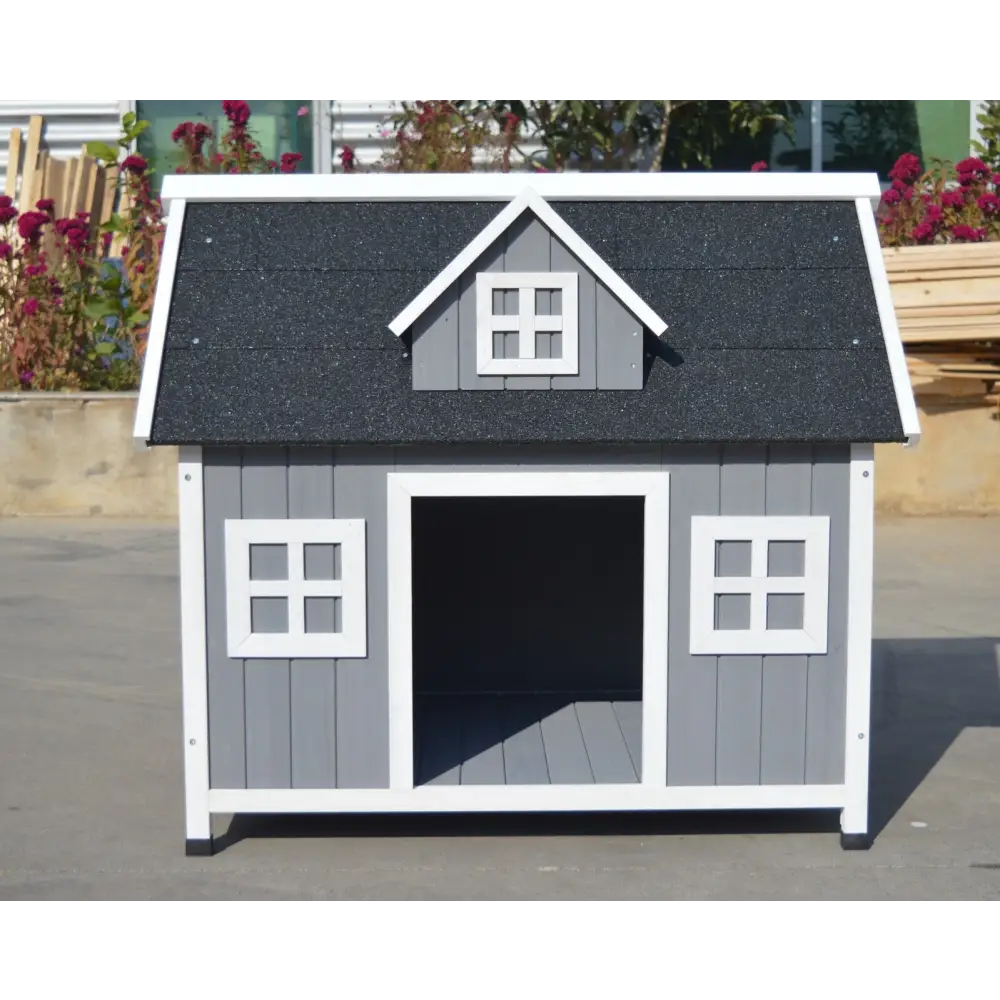 YES4PETS Grey Large Timber Pet Dog Puppy Wooden Cabin Kennel Timber House - Pet Care > Dog Supplies > Dog Kennels