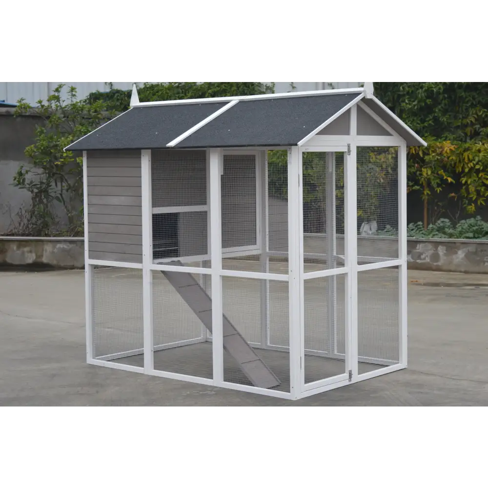 YES4PETS Grey XL Chicken Coop Rabbit Guinea Pig Hutch Ferret Hen House - Pet Care > Coops & Hutches > Small Animal