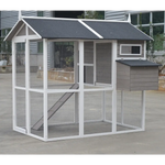 YES4PETS Grey XL Chicken Coop Rabbit Guinea Pig Hutch Ferret Hen House - Pet Care > Coops & Hutches > Small Animal
