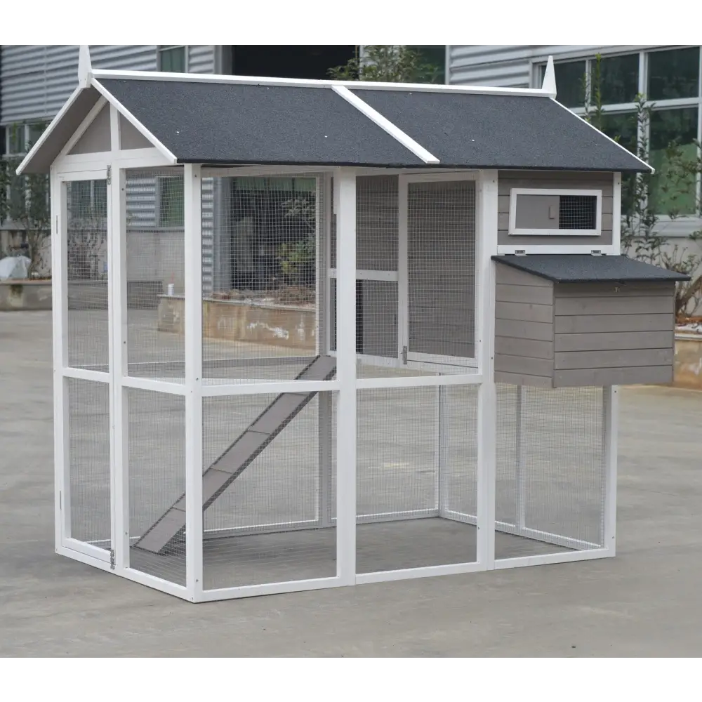 YES4PETS Grey XL Chicken Coop Rabbit Guinea Pig Hutch Ferret Hen House - Pet Care > Coops & Hutches > Small Animal