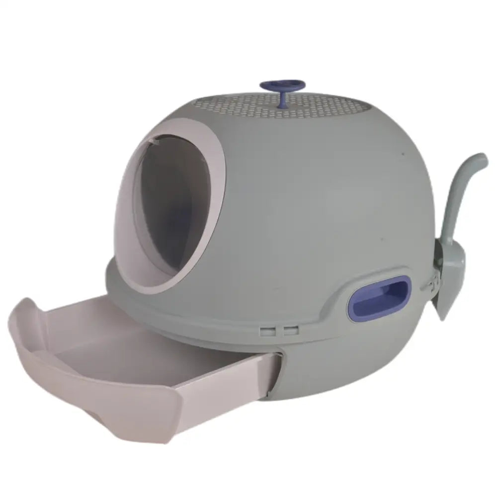 YES4PETS Hooded Cat Toilet Litter Box Tray House With Drawer and Scoop Blue - Pet Care > Cat Supplies > Cat Litter