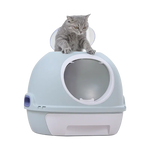 YES4PETS Hooded Cat Toilet Litter Box Tray House With Drawer & Scoop Blue - Pet Care > Cat Supplies > Cat Litter