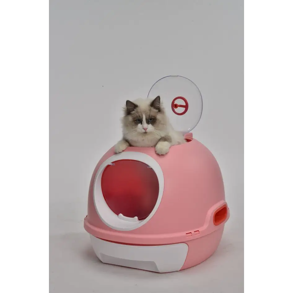 YES4PETS Hooded Cat Toilet Litter Box Tray House With Drawer & Scoop Pink - Pet Care > Cat Supplies > Cat Litter