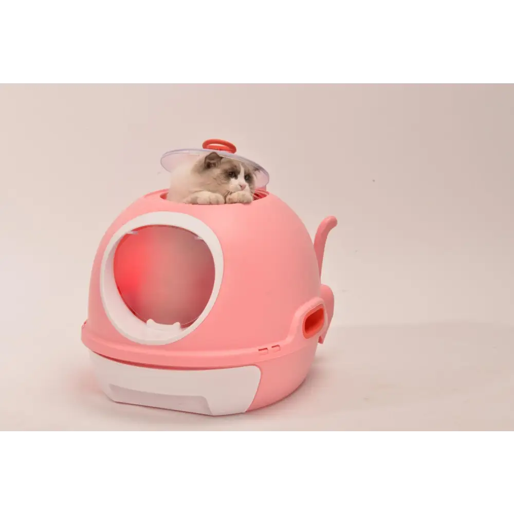 YES4PETS Hooded Cat Toilet Litter Box Tray House With Drawer & Scoop Pink - Pet Care > Cat Supplies > Cat Litter