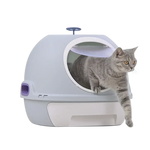 YES4PETS Hooded Cat Toilet Litter Box Tray House With Drawer & Scoop Blue - Pet Care > Cat Supplies > Cat Litter