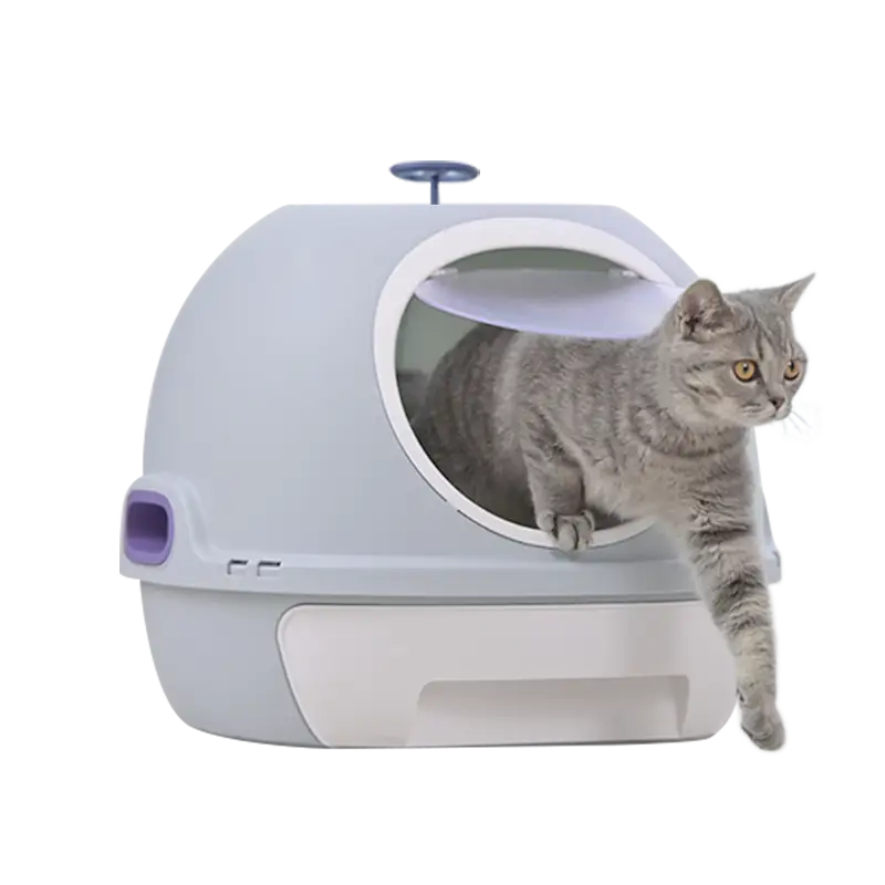 YES4PETS Hooded Cat Toilet Litter Box Tray House With Drawer & Scoop Blue - Pet Care > Cat Supplies > Cat Litter