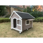 YES4PETS L Timber Pet Dog Kennel House Puppy Wooden Timber Cabin Grey - Pet Care > Dog Supplies > Dog Kennels