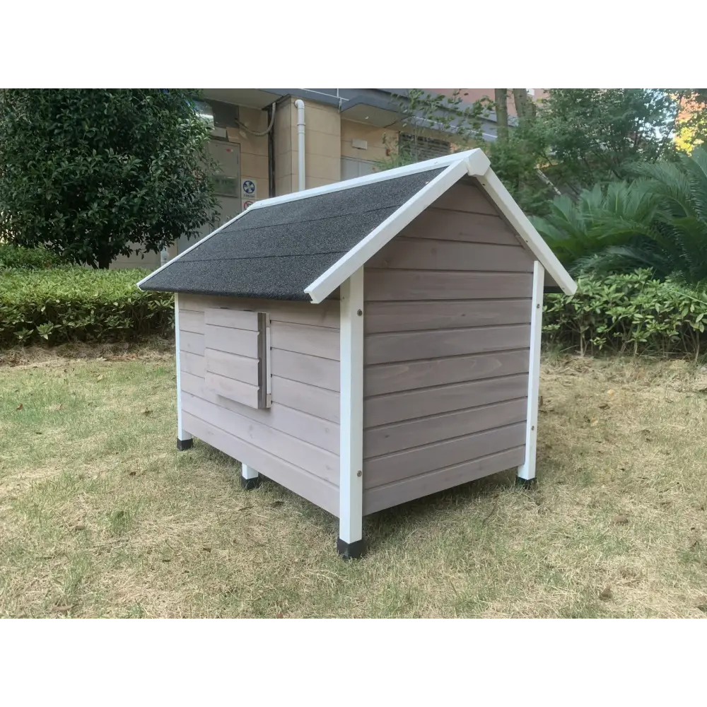 YES4PETS L Timber Pet Dog Kennel House Puppy Wooden Timber Cabin Grey - Pet Care > Dog Supplies > Dog Kennels