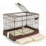 YES4PETS Large Brown Pet Dog Cage Cat Rabbit Crate Kennel With Potty Pad And Wheel - Pet Care > Coops & Hutches > Small