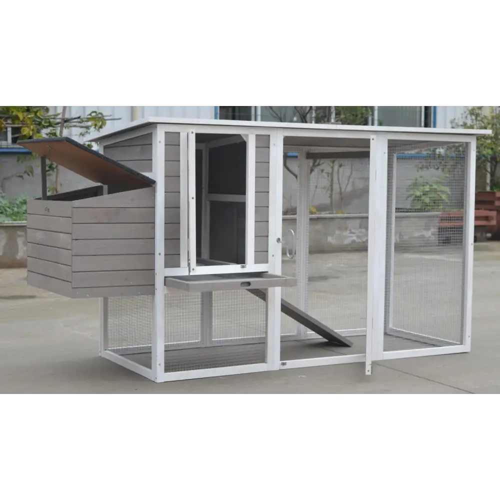 YES4PETS Large Chicken Coop Rabbit Hutch Cat Ferret Cage Hen Chook House Grey - Pet Care > Coops & Hutches > Small
