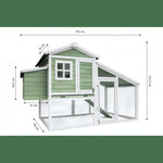 YES4PETS Large Chicken Coop Rabbit Hutch Ferret Cage Hen Chook Cat Kitten House 190x90X116 cm Green - Pet Care > Coops