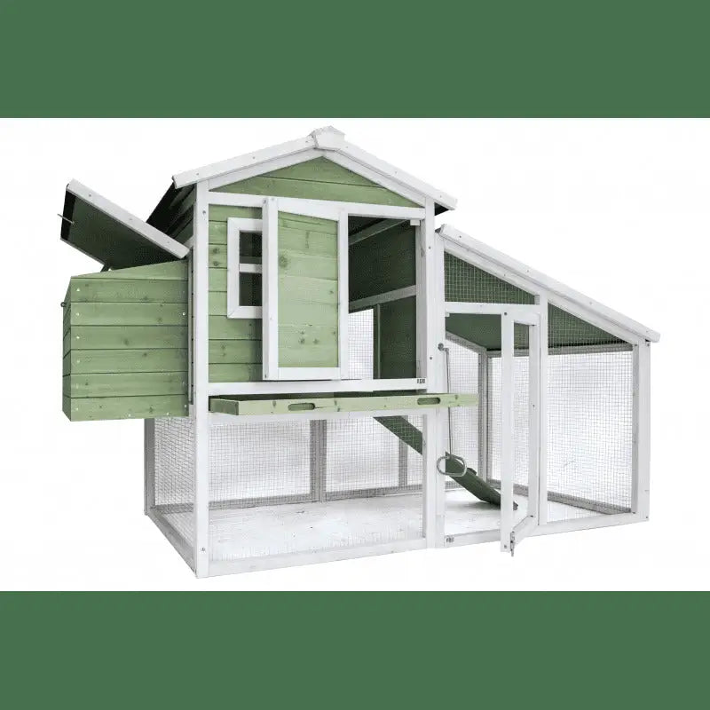 YES4PETS Large Chicken Coop Rabbit Hutch Ferret Cage Hen Chook Cat Kitten House 190x90X116 cm Green - Pet Care > Coops