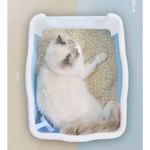 YES4PETS Large Deep Cat Kitty Litter Tray High Wall Pet Toilet Tray With Scoop Blue - Pet Care > Cat Supplies > Cat