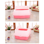 YES4PETS Large Deep Cat Kitty Litter Tray High Wall Pet Toilet Grid Tray With Scoop Pink - Pet Care > Cat Supplies >