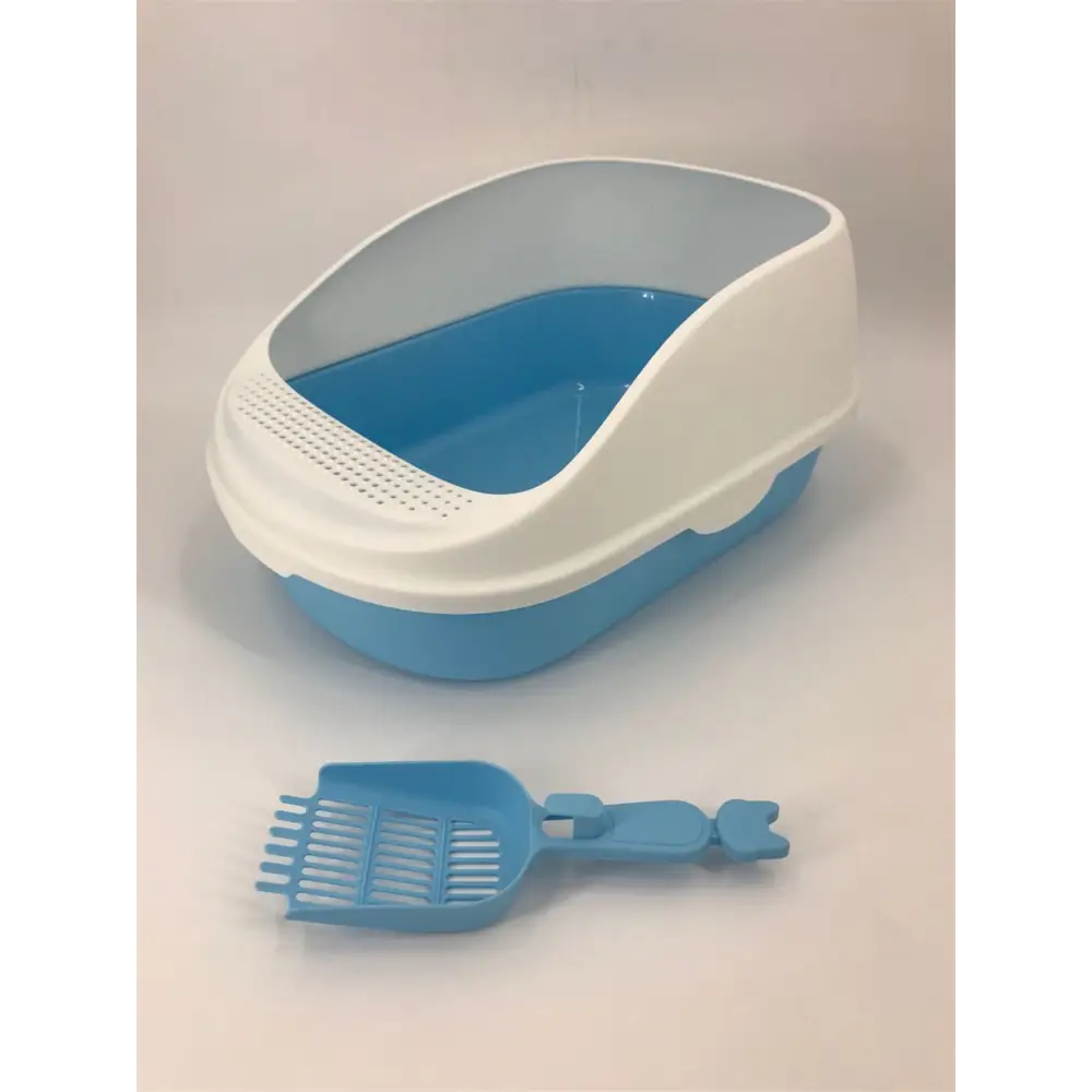 YES4PETS Large Deep Cat Toilet Litter Box Tray High Wall with Scoop Blue - Pet Care > Cat Supplies > Cat Litter