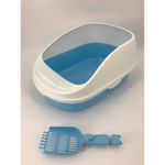 YES4PETS Large Deep Cat Toilet Litter Box Tray High Wall with Scoop Blue - Pet Care > Cat Supplies > Cat Litter