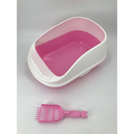 YES4PETS Large Deep Cat Toilet Litter Box Tray High Wall with Scoop Pink - Pet Care > Cat Supplies > Cat Litter