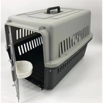 YES4PETS Large Dog Cat Crate Pet Carrier Rabbit Airline Cage With Tray Bowl & Wheel Black - Pet Care > Cat Supplies >