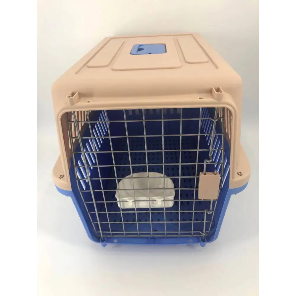 YES4PETS Large Dog Cat Crate Pet Carrier Rabbit Airline Cage With Tray And Bowl Blue - Pet Care > Cat Supplies > Cat