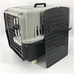 YES4PETS Large Dog Cat Crate Pet Carrier Rabbit Airline Cage With Tray Bowl & Wheel Black - Pet Care > Cat Supplies >