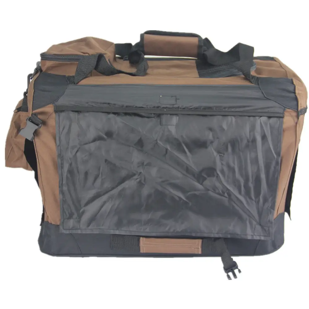 YES4PETS Large Fordable Pet Dog Puppy Soft Crate With Curtain-Brown - Pet Care > Dog Supplies > Dog Kennels