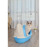 YES4PETS Large Hooded Cat Toilet Litter Box Tray House With Scoop Blue - Pet Care > Cat Supplies > Cat Litter