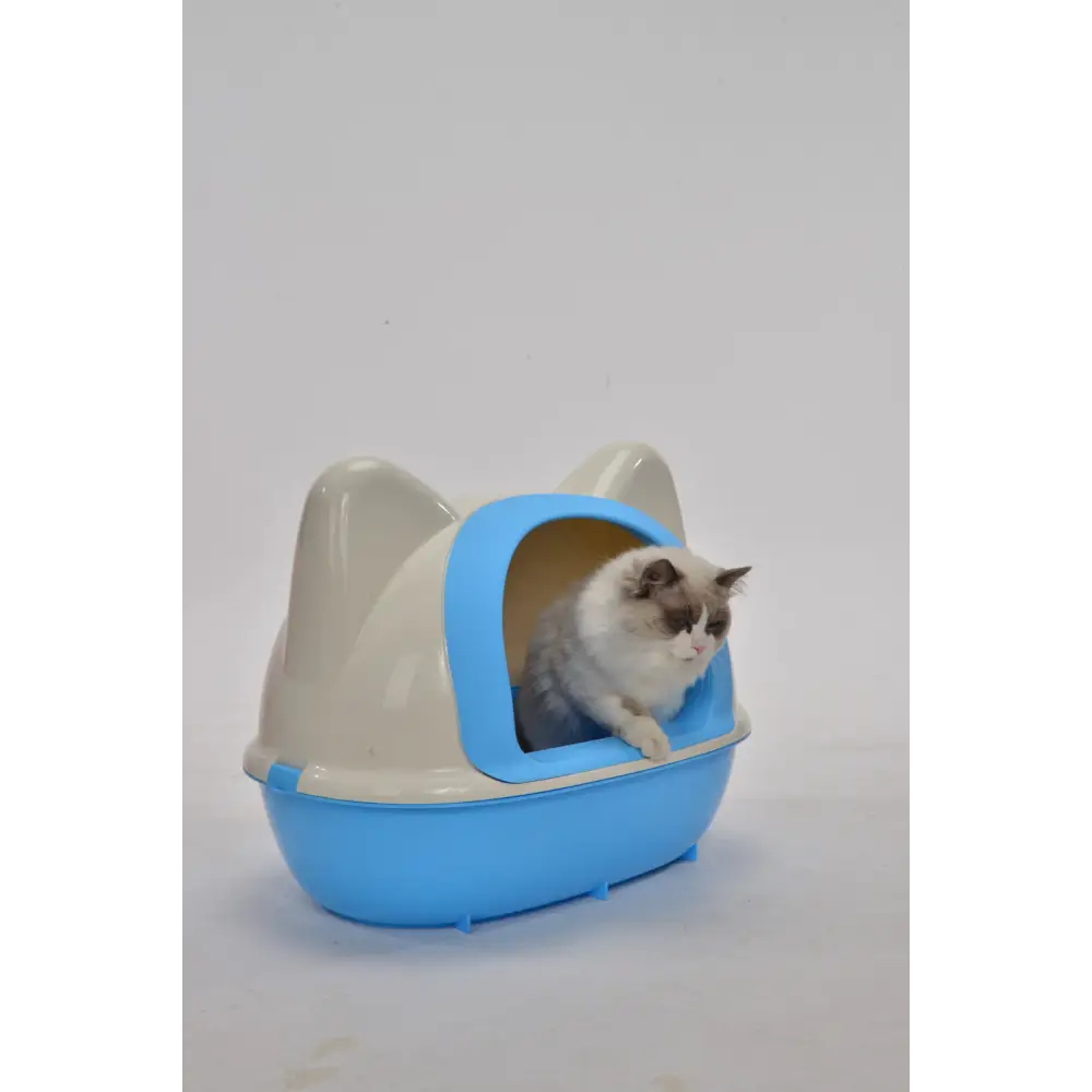 YES4PETS Large Hooded Cat Toilet Litter Box Tray House With Scoop Blue - Pet Care > Cat Supplies > Cat Litter