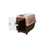 YES4PETS Large Plastic Kennels Pet Carrier Dog Cat Cage Crate With Handle and Wheel Brown - Pet Care > Dog Supplies >