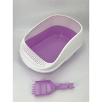 YES4PETS Large Portable Cat Toilet Litter Box Tray House with Scoop Purple - Pet Care > Cat Supplies > Cat Litter