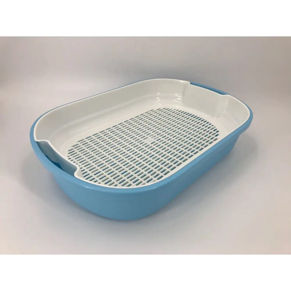 YES4PETS Large Portable Cat Toilet Litter Box Tray House with Scoop and Grid Tray Blue - Pet Care > Cat Supplies > Cat