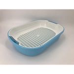 YES4PETS Large Portable Cat Toilet Litter Box Tray House with Scoop and Grid Tray Blue - Pet Care > Cat Supplies > Cat