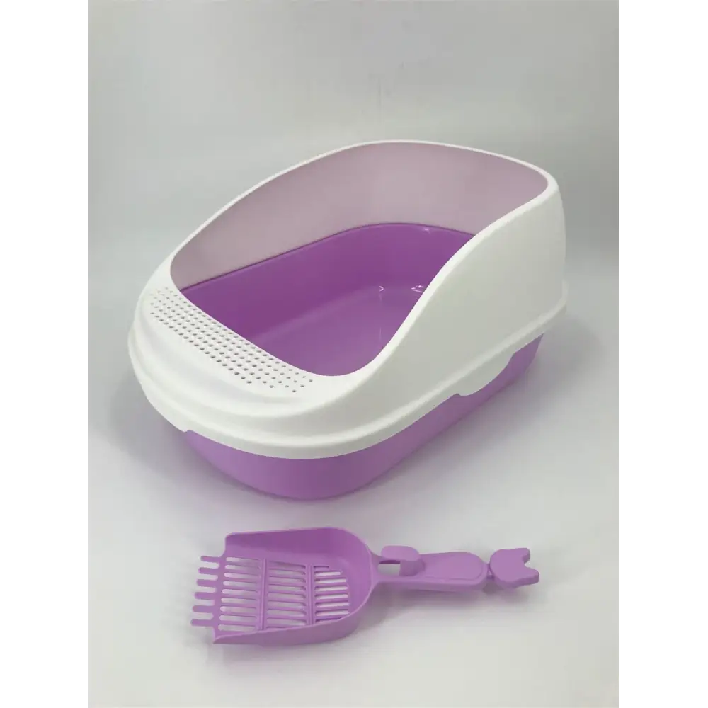 YES4PETS Large Portable Cat Toilet Litter Box Tray House with Scoop Purple - Pet Care > Cat Supplies > Cat Litter