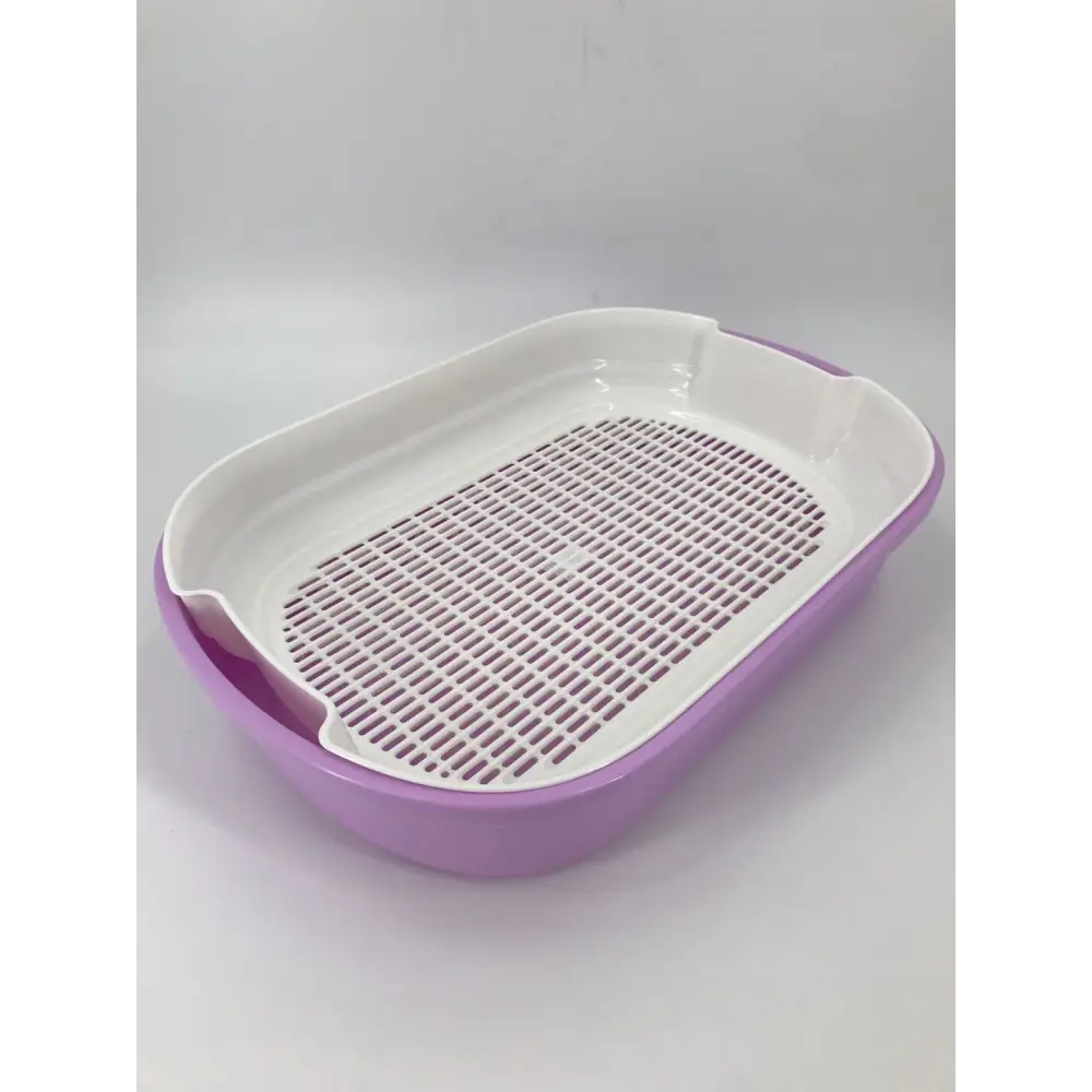 YES4PETS Large Portable Cat Toilet Litter Box Tray with Scoop and Grid Tray Purple - Pet Care > Cat Supplies > Cat