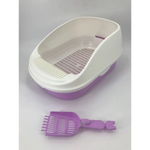 YES4PETS Large Portable Cat Toilet Litter Box Tray with Scoop and Grid Tray Purple - Pet Care > Cat Supplies > Cat
