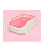 YES4PETS Large Portable Cat Toilet Litter Box Tray with Scoop and Grid Tray-Pink - Pet Care > Cat Supplies > Cat Litter