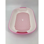 YES4PETS Large Portable Cat Toilet Litter Box Tray with Scoop and Grid Tray Pink - Pet Care > Cat Supplies > Cat Litter