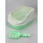 YES4PETS Large Portable Cat Toilet Litter Box Tray with Scoop and Grid Tray Green - Pet Care > Cat Supplies > Cat Litter