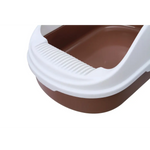 YES4PETS Large Portable Cat Toilet Litter Box Tray with Scoop and Grid Tray Brown - Pet Care > Cat Supplies > Cat Litter