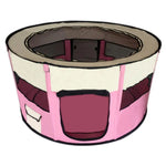 YES4PETS Large Round Portable Soft Playpen Dog Cat Rabbit Puppy Playpen-Pink - Pet Care > Dog Supplies > Dog Playpens &