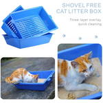 YES4PETS Lift and Sift Self Cleaning Kitty Litter Trays Cat Litter Tray Toilet Sifting Slotted Trays - Pet Care > Cat