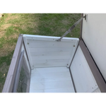 YES4PETS M Timber Pet Dog Kennel House Puppy Wooden Timber Cabin With Stripe White - Pet Care > Dog Supplies > Dog