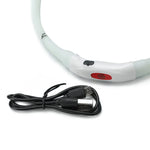YES4PETS Medium 55CM LED Dog Collar USB Rechargeable Night Glow Flashing Light Up Safety Pet Collars - Home & Garden >